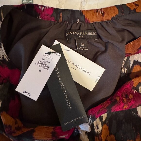 NWT Banana Republic Long-Sleeved Knee-Length Floral Dress with Tied Waist - Picture 9 of 11